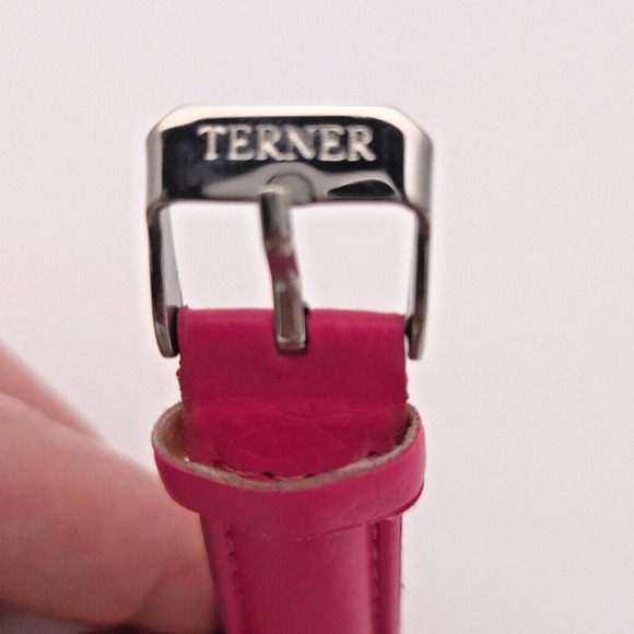 Women's Terner Pink & Silver Toned Bling Wristwatch w/ Adjustable Buckle Band - Picture 10 of 11